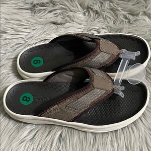 Florsheim Tan and Black Flip-Flops